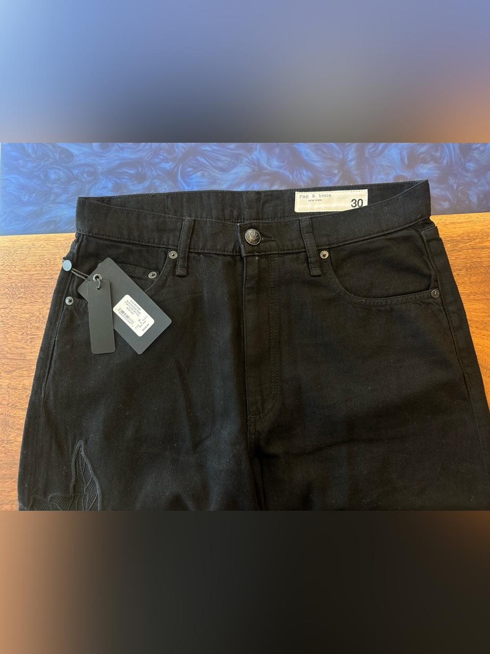 Rag & Bone Featherweight Sofia Lace High Waist Wide Leg Jeans NWT 30 - Picture 15 of 15